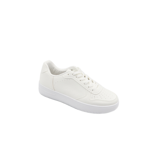 Mens Lace Up Pu Sneaker – White