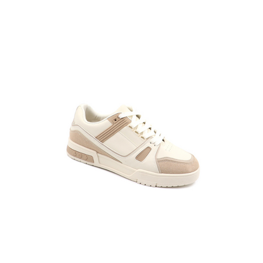 Mens Chunky Lace Up Sneaker – Beige/Khaki